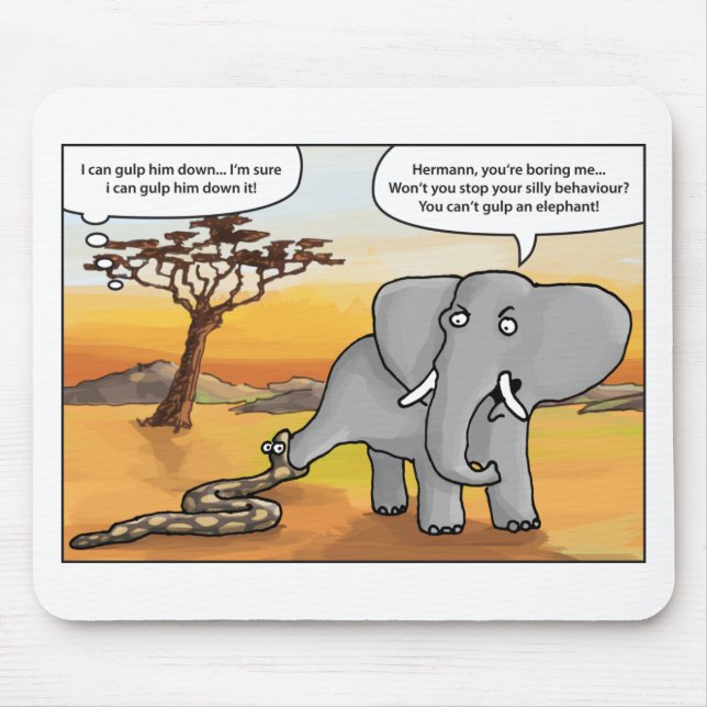 Elefant and snake.png mouse pad (Front)