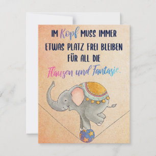 Elefant balaciert auf Ball - Flausen und Fantasie Card
