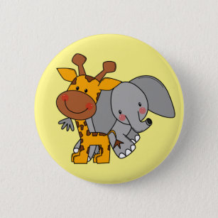 Elefant Giraffe elephant 2 Inch Round Button