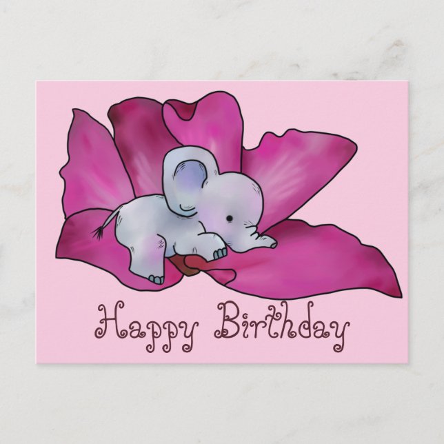 Elefant in Blüte Postcard (Front)