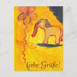 elefant mit blume von Lola Mono Postcard
