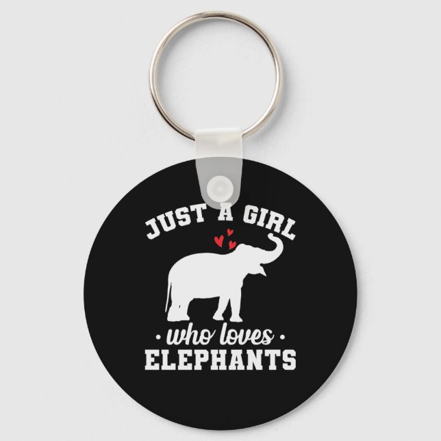 Elefant mit Herz Lust a Girl who loves Elephants Keychain (Front)
