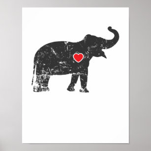Elefant mit Herz Poster