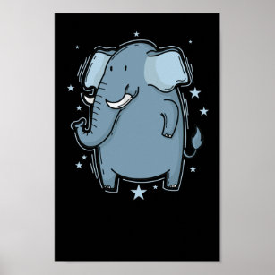 Elefant mit Rüssel Poster