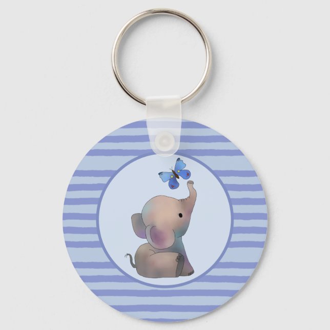 Elefant mit Schmetterling  Keychain (Front)
