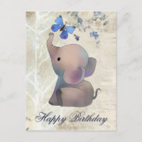 Elefant mit Schmetterling