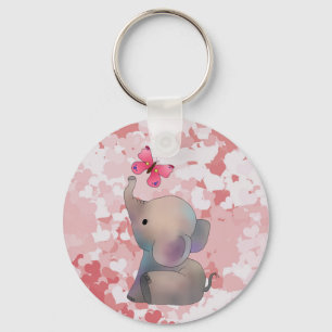 Elefant rosa Falter Schlüsselger Keychain