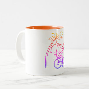 Elefant wheelchair Two-Tone coffee mug