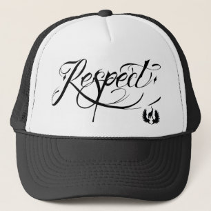 elefent industries Tattoo Script Respect Trucker Hat