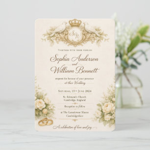 ElegaElegant orange Floral Wedding Invitation Temp