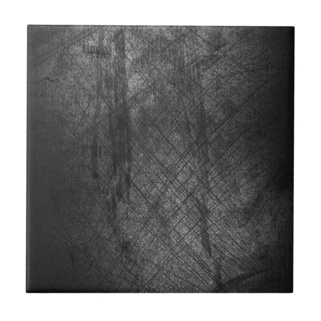 Elegan cool dark distressed metallic grey lines tile (Front)