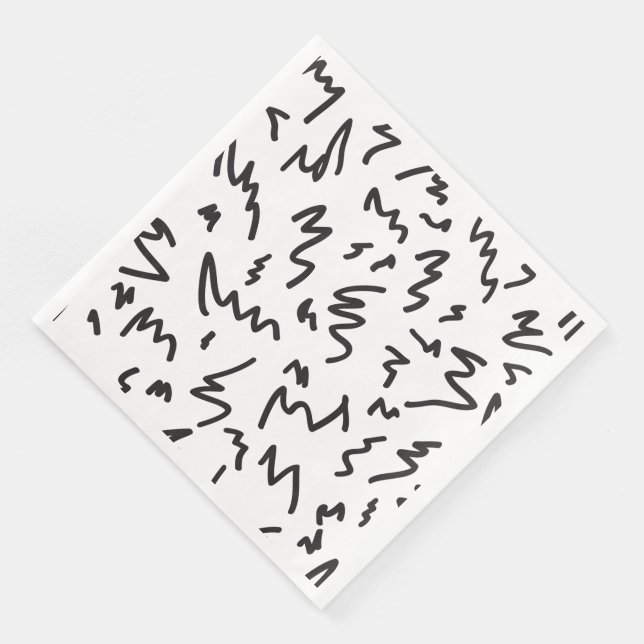 Elegan modern black and white napkin (Corner)