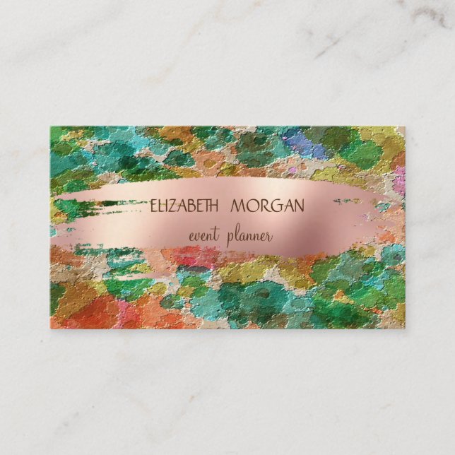 Elegan Modern Watercolor Splashes , Brush Stroke Business Card (Front)