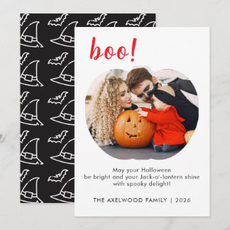Elegan trendy Pumpkin Shaped Photo Halloween Holiday Card