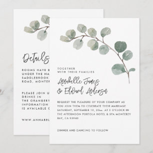 Elegan Wedding eucalyptus details, invitation chic