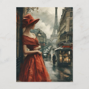Elégance à Paris : Carte postale Vintage