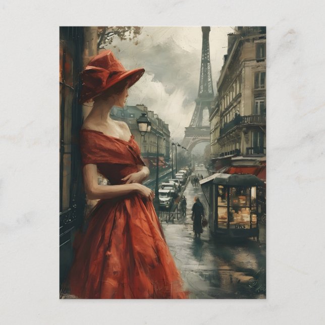 Elégance à Paris : Carte postale Vintage (Devant)