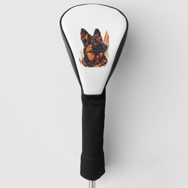 Elegance and Canine Grace German Shepherds Golf Head Cover (Front)