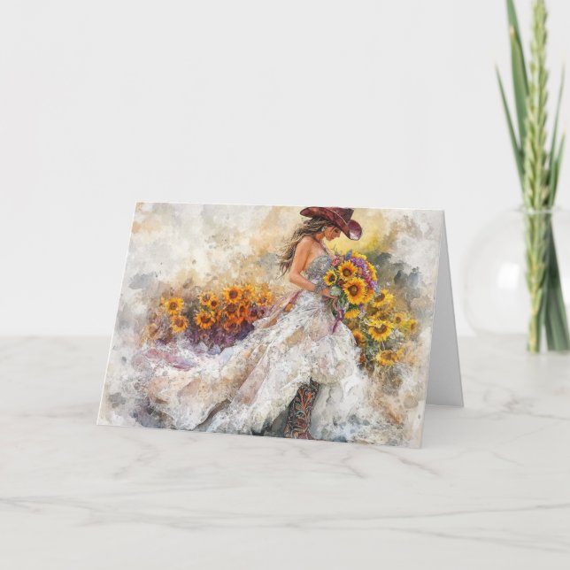 Elegance and Country Charm in Cowboy Style Card (Front)