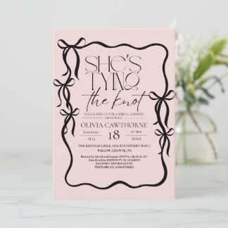 Elegance Black Bow Bridal Shower Invitation