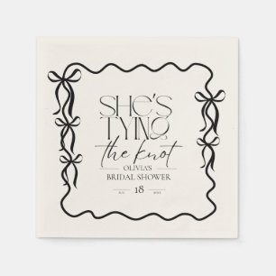 Elegance Black Bow Bridal Shower Napkin