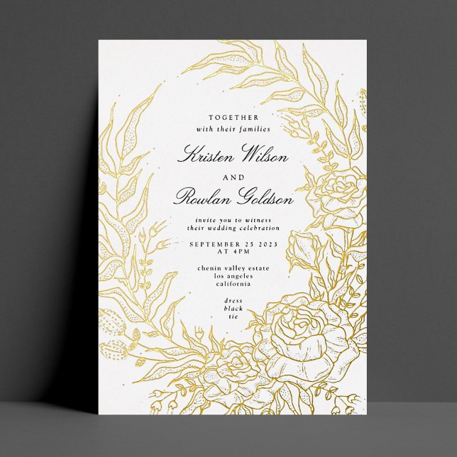 Elegance Black Florals GOLD Wreath Wedding (Creator Uploaded)