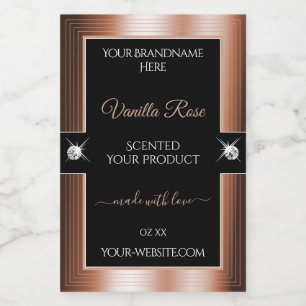 Elegance Black Rose Gold Brilliants Product Label