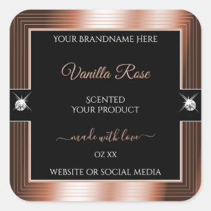 Elegance Black Rose Gold Brilliants Product Label