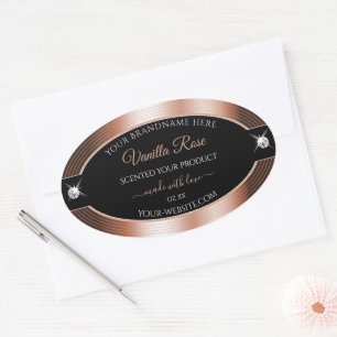 Elegance Black Rose Gold Brilliants Product Label