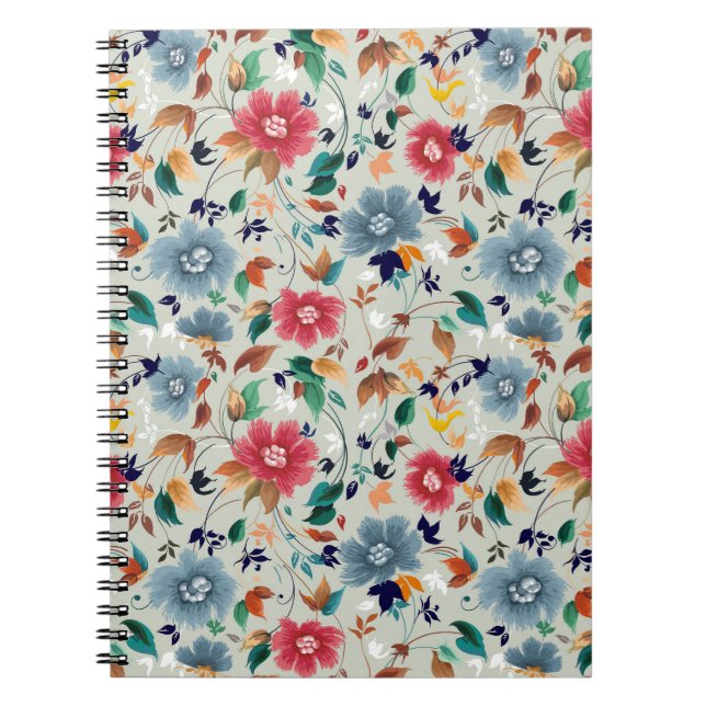 Elegance Blooms: Floral Vintage Background Notebook (Front)