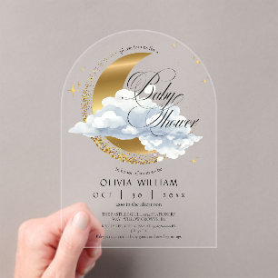 Elegance Celestial Baby Shower Gender neutral Acrylic Invitations