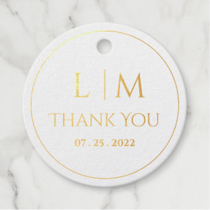 Elegance Classic text based and monogram Classic Favour Tags