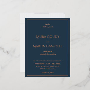  Elegance Classic text based  real foil Invitation