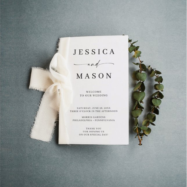 Élégance classique Programme de mariage plié (Créateur téléchargé)