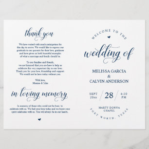 Elegance Classy Mariage Ceremony Programme pliable