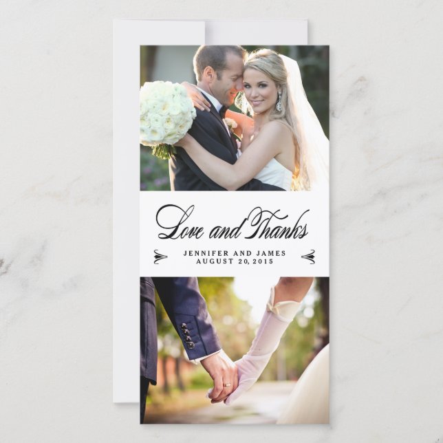 Elegance Collage Mariage Carte photo Merci (Devant)