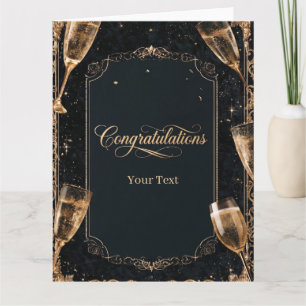 Elegance Congratulations Design with Champagne Card