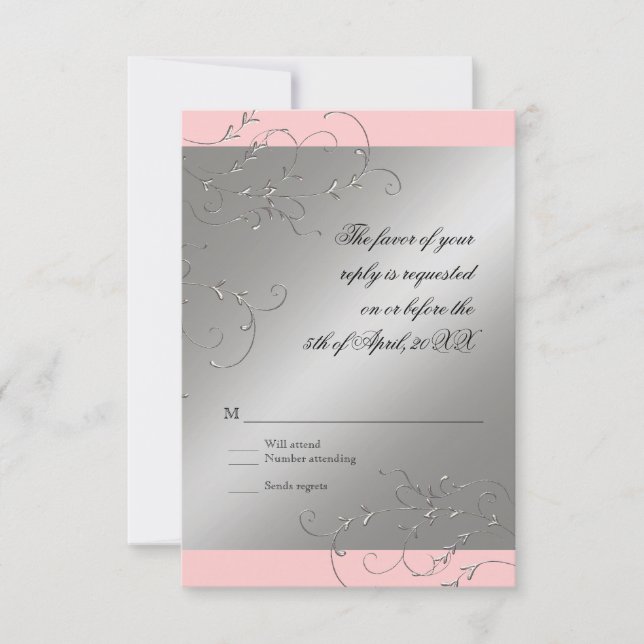 Élégance Cravate noire, carte de réponse RSVP (Devant)