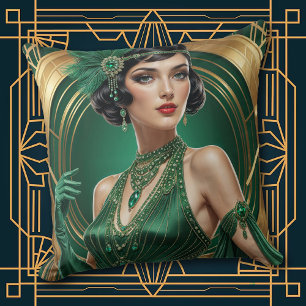 Élégance de cocktail des années 1920 Coussin décor