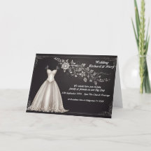 Élégance de robe de mariée carte de invitation de 