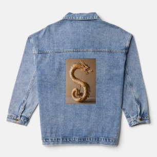 Élégance du bambou Dragon : Veste Denim Jeans Femm