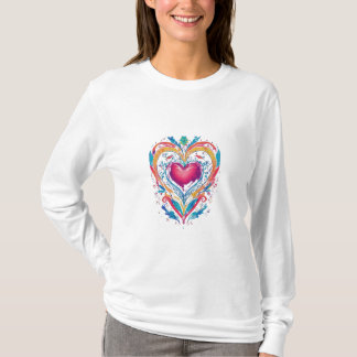 Élégance du coeur : T-shirt graphique féminin