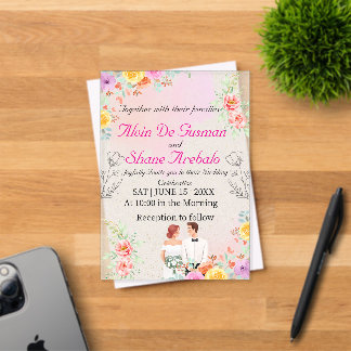 Élégance Émouvante : Invitation de Mariage en Acry