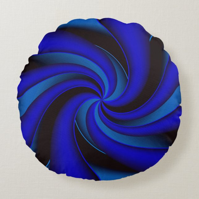 Elegance en bleu.... round pillow (Front)