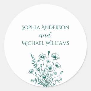 Élégance fleur sauvage - Stickers Mariage