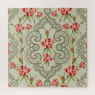 Elegance Floral: Vintage Seamless Background. Jigsaw Puzzle