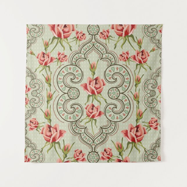 Elegance Floral: Vintage Seamless Background. Tapestry (Front)