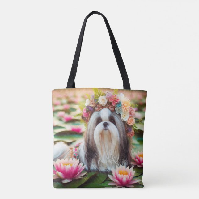 Elégance florale au bord de l'eau" Sac fourre-tout (Dos)