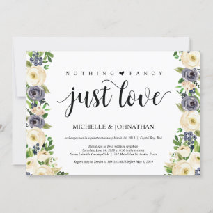Elégance florale Elopement Réception Invitations