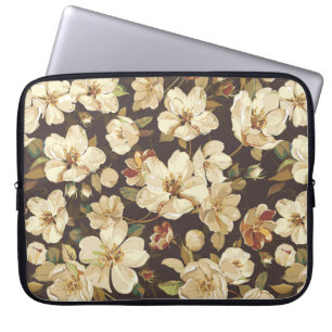 Elegance flowers seamless pattern laptop sleeve